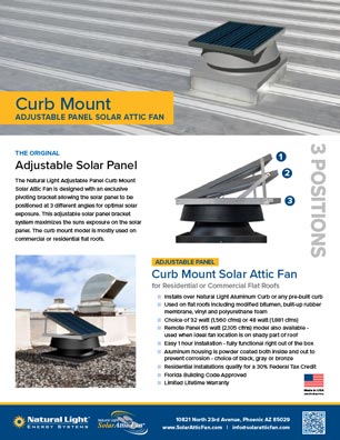 Natural Light Curb Mount Adjustable Fan Spec Sheet Thumb