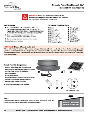 Natural Light Remote Panel Roof Mount Install Thumb