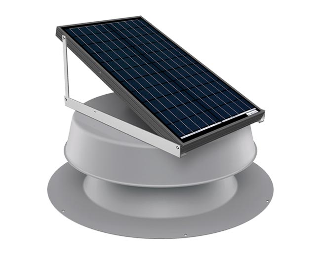 Natural Light roof mount adjustable panel 32 watt gray solar attic fan