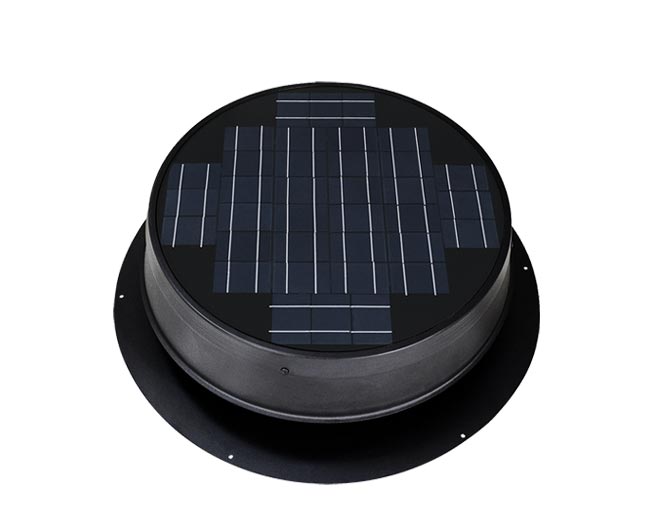 Natural Light roof mount fixed panel 35 watt black solar attic fan