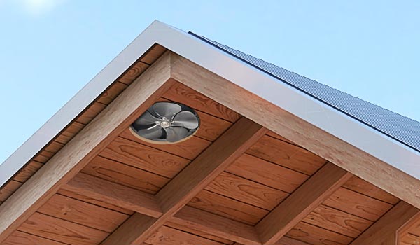 Natural Light solar attic fan seen through attic mobile