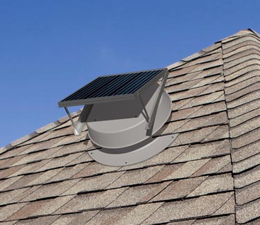 Natural Light gray adjustalbe panel fan on roof thumb