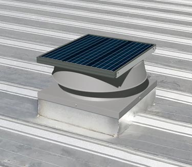 Natural Light curb mount adjustable panel fan on metal roof thumb