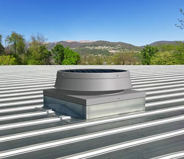 Natural Light curb mount low profile fan on metal roof thumb