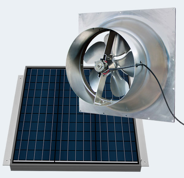 Natural Light Gable Mount Attic Fan with 65 watt Remote Panel