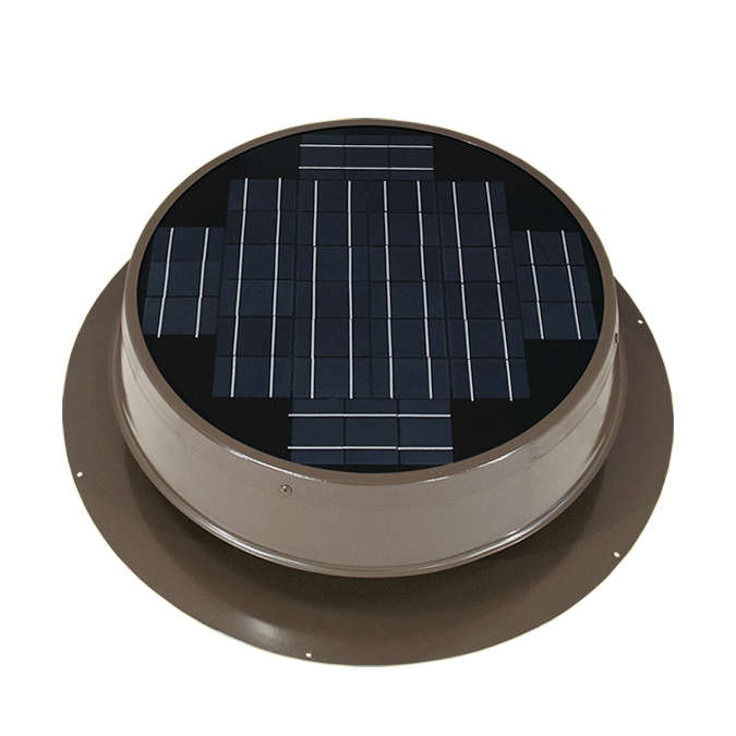 Natural Light 35 Watt Fixed Panel Bronze Solar Attic Fan