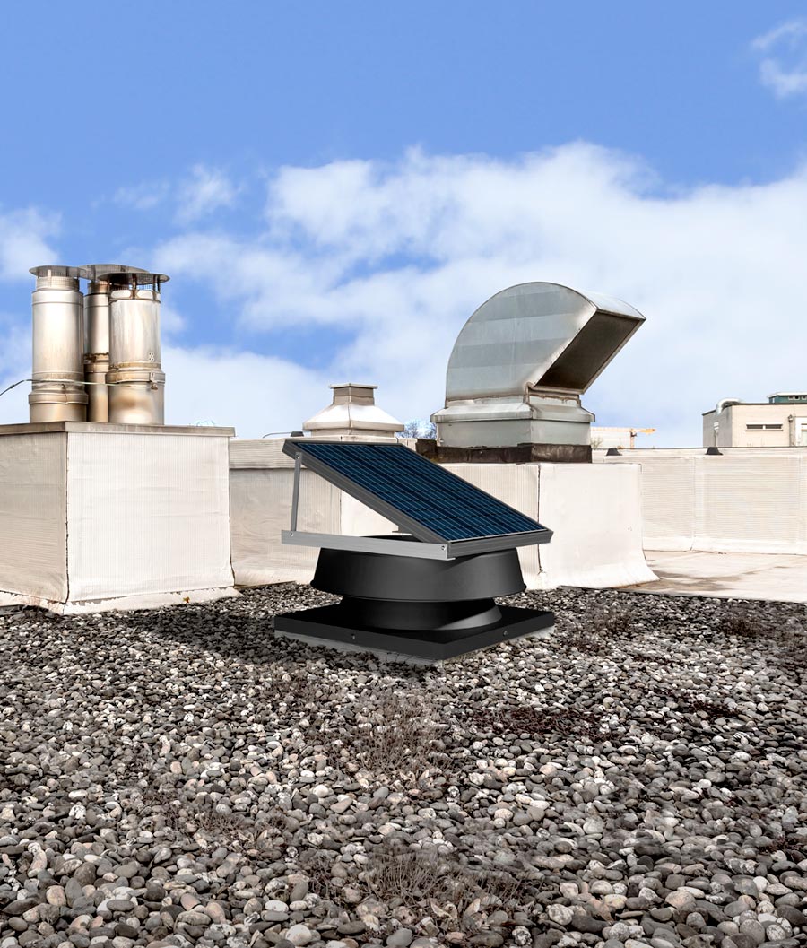 Natural Light curb mount fan gravel roof