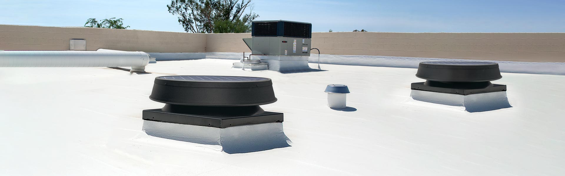 Natural Light curb mount low profile fixed panel solar attic fan on foam roof