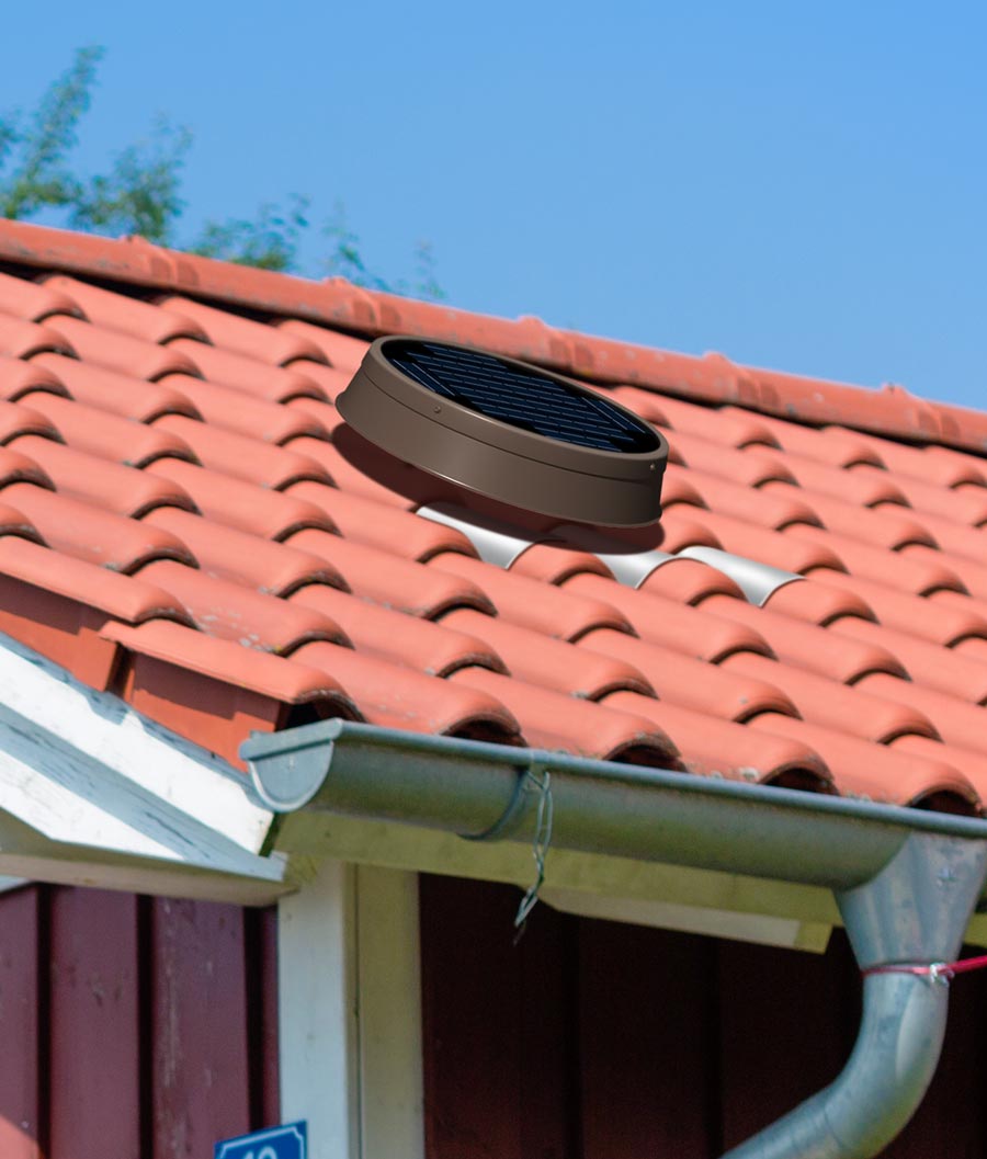 Natural Light tile profile solar attic fan clay