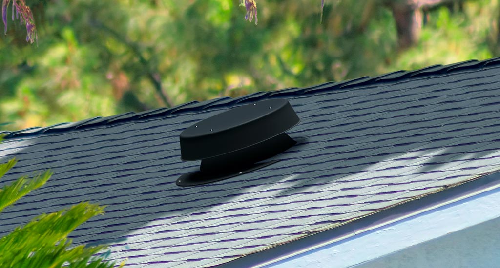 Natural Light remote solar attic fan installed on mountain home