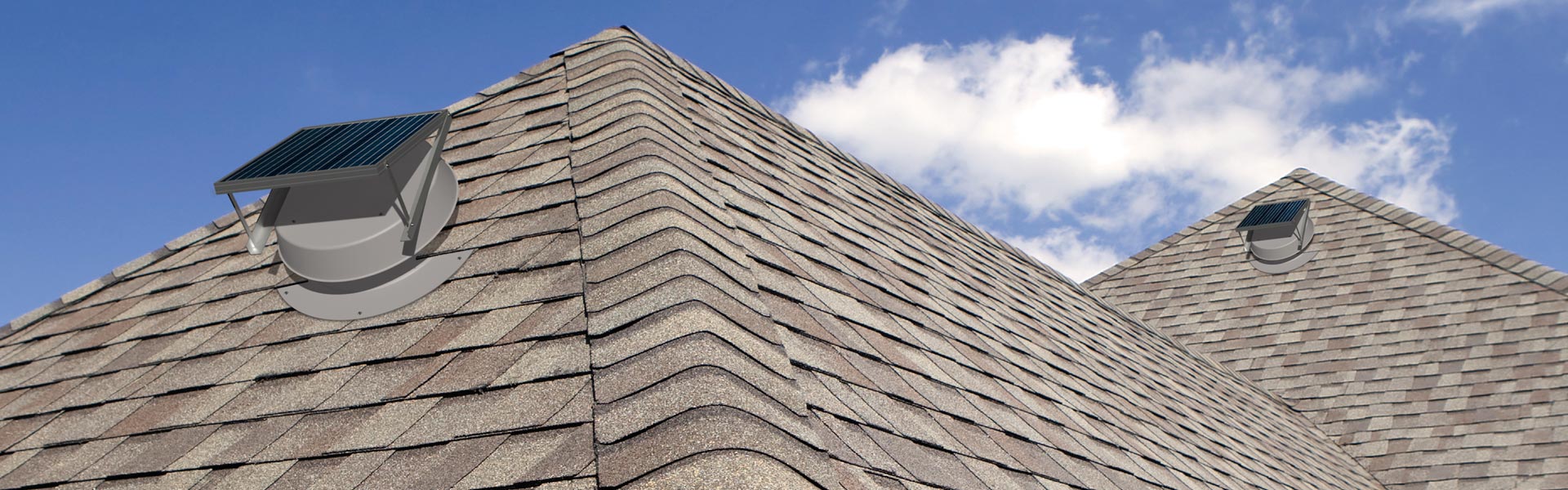 Two Natural Light Solar Attic Fans installed on Home